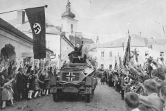 Také ve Volarech neznalo nadšení německých obyvatel z příjezdu německých vojáků mezí